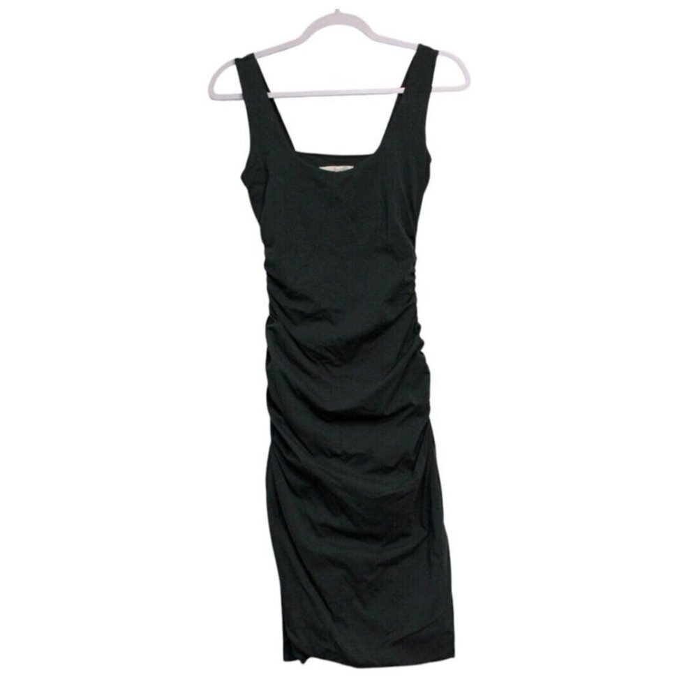 Boden Dress Size 4L Forest Green Cocktail Party Ruched Sleeveless Preppy Stretch